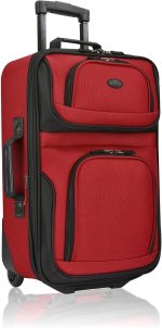 U.S. Traveler Rio Rugged Fabric Expandable Carry-on Luggage Set, Purple, 2 Wheel - Image 3